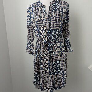 NWT Apricot Retro Patchwork Drawstring Dress, 8